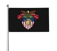 Armoiries De L'Académie Militaire Américaine Bannière Drôle Drapeau De Jardin Colorée Drapeaux De Jardin Pour Intérieure Balcon Patio 90X150Cm