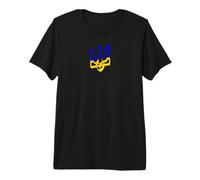 Armoiries Gerfalcon Trident Ukraine Bleu et Jaune T-Shirt Haut de Gamme