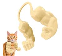 Armoiries musculaires de chat, armes du cou de chat avec des bras humains musculaires et créatifs, un costume de bras musculaire de main géant pour le chaton Halloween et les fêtes d'anniversaire