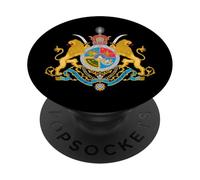 Armoiries royales historiques de l'Iran Lion Persan et Blason du Soleil PopSockets PopGrip Adhésif
