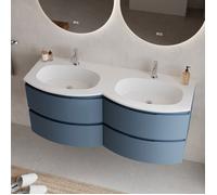 ARMONIA Meuble double vasque encastrée L. 140 cm Bleu-Mer (sans colonne murale)