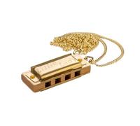 ARMONICAS MINIATURA. HOHNER Harmonica diatonique LITTLE LADY, GOLD PLATED WITH NECKLACE.