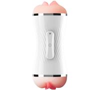 ARMONY - MASTURBATEUR DOUBLE VIBRATEUR VAGIN ET BOUCHE BLANC