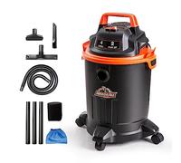 Armor All VO405P 0901 4 Gallon Wet/Dry Vac 2.0 Peak HP Shop Vacuum with Nozzles & Brush,Black/Orange
