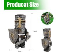 Armor Knight Sculpture GNOME,European Knights Sculpture decor,Resin Dwarf Knight Figurine,Garden Knight Statue,For Bedroom,Office,Living Room,Library