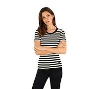 Armor Lux Femme Hillion T shirt, Multicolore (Rich Navy/Nature Bi5), M EU