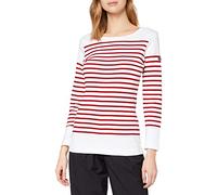 Armor Lux Femme Marinière "Amiral" Femme T shirt, Multicolore (320 Blanc/Braise 320 Blanc/Braise), 40 EU