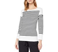 Armor Lux Femme Marinière "Amiral" Top À Manches Longues, Multicolore (Bi9 Blanc/Rich Navy Bi9), 46