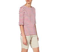 Armor Lux Femme Marinière "Cancale" Femme T shirt, Blanc/Braise, L EU