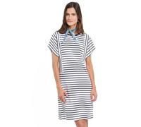 Armor Lux Femme Rayée Robe, Blanc/Seal, L EU