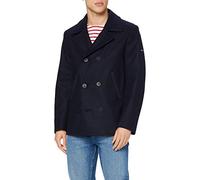 Armor Lux Homme Caban Bicolore "Fort Cigogne" Homme Manteau, Bleu (Navire/Aluminium), M EU