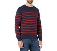 Armor Lux Homme Marin "Groix" Homme Pull, Multicolore (I78 Navire/Rouge Piment I78 Navire/Rouge Piment), L EU