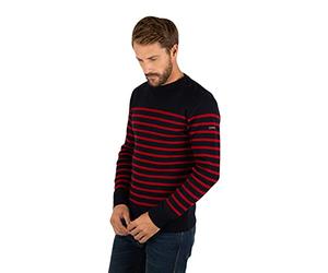 Armor Lux Pull Marin à Boutons en Ivoire végétal PAIMPOL