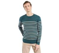 Armor Lux Pull Marin en Laine mérinos GOULENEZ Over, Dark Stone/Sandstone chiné, Small Homme