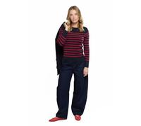 Armor Lux Pull Marin rayé Briac - Laine mérinos Rich Navy/Braise L