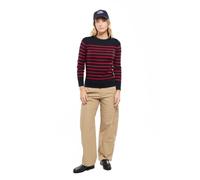 Armor-Lux Pull marin Paimpol rayé femme bleu col rond boutons épaule 50% laine XS