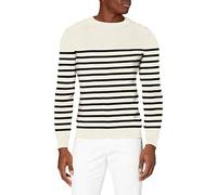 Armor Lux Pull Marin rayé Groix - Coton Milk/Navire XXXL
