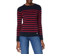Armor Lux Pull Marin rayé Groix - Coton Rich Navy/Braise XL