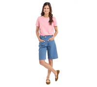 Armor-lux T-Shirt Femme Manches Courtes, en Coton et Lin, Coupe Ajustée