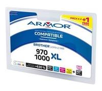 Armor - Pack de 4 - noir, jaune, cyan, magenta - compatible - cartouche d'encre (alternative pour : Brother LC1000BK, Brother LC1000C, Brother LC1000m, Brother LC1000Y, Brother LC970BK, Brother LC970C