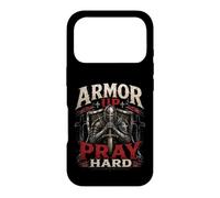 Armor Up Pray Hard Christian Warrior Knight Faith Coque pour iPhone 17 Pro