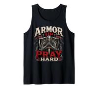 Armor Up Pray Hard Christian Warrior Knight Faith Débardeur