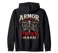 Armor Up Pray Hard Christian Warrior Knight Faith Sweat à Capuche
