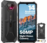 Armor X13 Telephone Incassable 12Go+64 Go Rom/Sd 256Go, Android 14, Écran 6.52"" Hd+, 6320Mah, 50Mp+24Mp Vision Nocturne, Smartphone Incassable 4G Dual Sim/Nfc/Fingerprint/Face Id/Gps/Ip69K