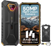 Armor X13 Telephone Portable Incassable 12Go+64 Go Rom/Sd 256Go, Android 14, Smartphone Débloqué 50Mp+24Mp Vision Nocturne, 6.52"" Hd+, 6320Mah, 4G Dual Sim/Nfc/Fingerprint/Face Id/Gps/Ip69K