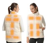 Armorget Gilet Chauffant avec 15 Zones de Chauffage, Réglage de La Température à 3 Niveaux, Gilet Chauffant en Duvet Rechargeable par USB, Veste Chauffante pour Extérieur M Blanc (Batterie Exclues)