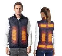 Armorget Gilet Chauffant, Réglage de la Température à 3 Niveaux avec 9 Zones de Chauffage, Gilet Chauffant Rechargeable par USB, Veste Chauffante Lavable Pour L'extérieur 3XL Bleu(Piles Exclues)