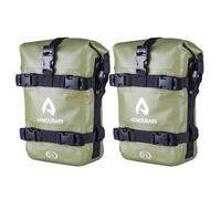 ARMOURAIN Sac de moto Crash Bar 2PCS Tail Bag Pare chocs Sacs Latéraux PVC Étanche Cadre Mount Pack Motor Fender Pouch pour moto 12L Vert militaire