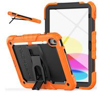 ArmourSHIELD - Coque intégrale résistante aux Chocs avec Support Pliable, Protecteur d'écran et Porte-Crayon, pour Apple iPad 10e génération 11/ iPad 10 2022, Orange