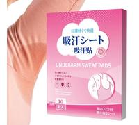 Armpit Sweat Pads, 10 Pieces Invisible Stickers, 3.74x5.04 Inches Thin Breathable Self & Adhesive, Absorbent Odor Control Antiperspirant Liners for Men, Women, and Adults