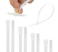 Armpow 100 Pièces 7.6 mm x 450 mm serre câbles réutilisables en nylon Plastique Colliers Serre-Cable Résistant aux UV la traction de 50LBS/22KGS Attache Câble(blanc)