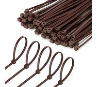 Armpow Lot de 1 000 attaches à glissière marron de 20,3 cm, 18,1 kg - Petites à moyennes attaches en nylon PA66 résistant aux UV pour une utilisation en intérieur et en extérieur - Idéal pour