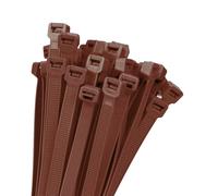 Armpow Lot de 100 attaches autobloquantes marron de 45,7 cm, 90,7 kg en plastique robuste ultra exclusif, grandes attaches de câble extra longues, résistantes aux UV pour intérieur et extérieur