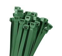 Armpow Lot de 100 serre-câbles larges - 450 mm x 9 mm - Vert foncé - Résistance à la traction 80 kg - Résistants aux UV - Grand serre-câbles pour la gestion des câbles