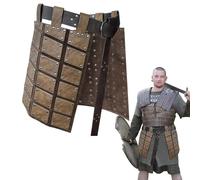 Armure de cuisse médiévale en faux cuir - Jupe de combat rétro avec ceinture réglable | Protecteur de taille double face, tenue de cosplay de chevalier pour les événements à thème de fête de spectacle