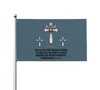 Armure de Dieu Cadeau pour les Chrétiens Drapeau de Maison Religieuse, Drapeau de 3 x 5 Pieds sur Un Seul côté à l'extérieur, bannières Anti-décoloration aux Couleurs Vives, décoration extérieure de