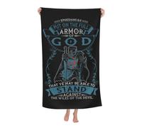 Armure De Dieu Christianisme Verset Religieux Serviettes De Sauna Séchage Rapide Drap De Plage Absorbantes Serviette De Bain pour Piscine Fitness Hôtel Natation 80X130Cm