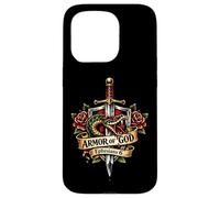 Armure de Dieu Tatouage Épée Broadsword Serpent Christian Ephesians 6 Coque pour iPhone 15 Pro
