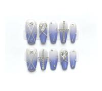 Armure de port faite à la main, yeux de chat scintillants en forme de cœur rose détachable, utilisation répétée de faux ongles(Yellow,S)