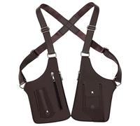 Armure d'épaule en Cuir avec Sangle sous Les Bras cachée, Accessoires Anti-Pickpocket réglables avec Double Sac pour Hommes et Femmes, Portefeuille caché avec Armure d'épaule Marron, antivol, Cuir, n