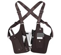 Armure d'épaule en cuir, sangle cachée sous les bras, portefeuille réglable, accessoires anti-pickpocket avec double sac pour hommes, femmes marron, armure en cuir