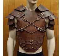 Armure d'épaule vintage Pauldron, gilet rétro, plastron traditionnel réglable, costume de chevalier médiéval (marron)