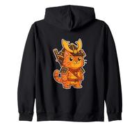 Armure orange du chat samouraï Sweat à Capuche