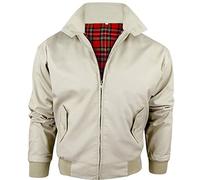 Army And Workwear Harrington Veste avec doublure à carreaux pour homme avec fermeture Éclair - Beige - Small