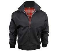 Army And Workwear Harrington Veste avec doublure à carreaux pour homme avec fermeture Éclair - Noir - Taille Unique