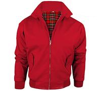 Army And Workwear Harrington Veste avec doublure à carreaux pour homme avec fermeture Éclair - Rouge - Taille Unique